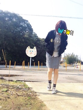 「WEGO（ウィゴー）のアイテム（その他アウター、ブラック系）」を使った、rayのんのさん（レディース・160cm）の春コーディネート