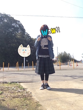 「しまむら（シマムラ）のアイテム（デニムジャケット、ブルー系）」を使った、rayのんのさん（レディース・160cm）の春コーディネート