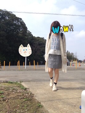 「MAJESTIC LEGON（マジェスティックレゴン）のアイテム（スカート、ブラック系）」を使った、rayのんのさん（レディース・160cm）の春コーディネート