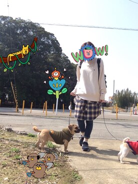 「Champion（チャンピオン）のアイテム（スウェット、ホワイト系）」を使った、rayのんのさん（レディース・160cm）の春コーディネート