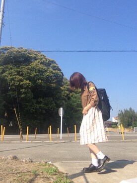 「Kastane（カスタネ）のアイテム（シャツ/ブラウス、グリーン系）」を使った、rayのんのさん（レディース・160cm）の春コーディネート