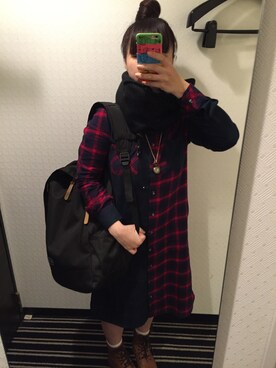 「aiko」｜「アイテム（シャツワンピース）」を使った、Ri*さん（レディース・152cm）の秋コーディネート
