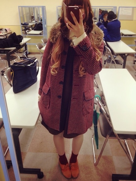 「アイテム（その他アウター）」を使った、からさわさん（レディース・163cm・10代）の冬コーディネート