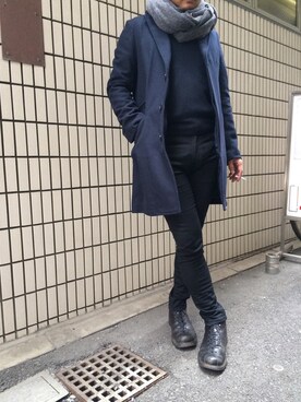 「チェスター」｜「アイテム（ブーツ）」を使った、こ→さん（メンズ・168cm）の冬コーディネート