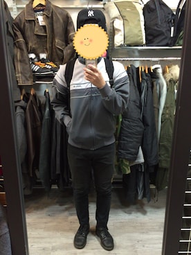 「アイテム（ジャージ）」を使った、K•Kさん（メンズ・165cm・10代）の冬コーディネート