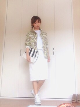 「Another Edition」｜「アイテム（ミリタリージャケット）」を使った、filiy_eriさん（レディース・157cm）の春コーディネート