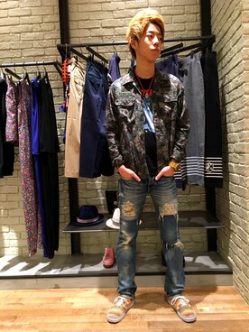 「アイテム（ダウンベスト、その他）」を使った、TAKUMAさん（メンズ・176cm）の夏コーディネート