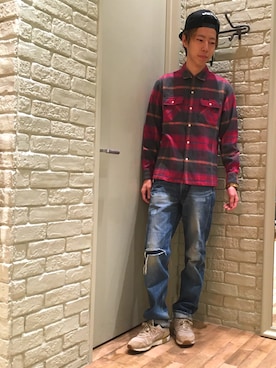 「チャックシャツ」｜TAKUMAさん（メンズ・176cm）の秋コーディネート
