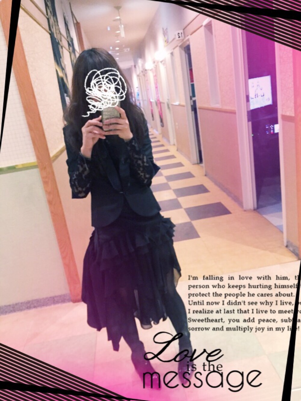 「モード、alice auaa、ブラック、ゴシック」｜「DOUBLE STANDARD CLOTHINGのR/Wポンチジャケット（テーラードジャケット、ブラック系）」を使った、A子さん（レディース・155cm）の春コーディネートの1枚目の写真