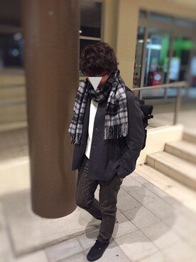 「GLOBAL WORK（グローバルワーク）のアイテム（その他アウター）」を使った、yu-suke さん（メンズ・172cm）の冬コーディネート