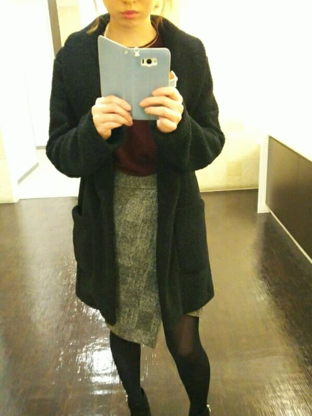 「ラップスカート、大人コーデ、UNIQLO」｜「UNIQLOのアイテム（ニット/セーター、その他）」を使った、Jellyさん（レディース・156cm）の秋コーディネートの1枚目の写真