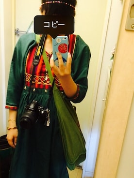 「緑」｜「アイテム（雑貨/ホビー）」を使った、んさん（レディース・159cm）の夏コーディネート
