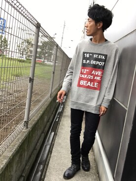 「Johnbull Private labo（ジョンブルプライベートラボ）のアイテム（スウェット）」を使った、Harutoさん（メンズ・177cm）の秋コーディネート