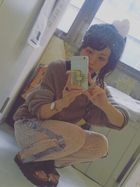 「AHCAHCUM.muchacha（アチャチュムムチャチャ）のアイテム（パンツ）」を使った、yurufuwariiiiiさん（レディース・152cm）の秋コーディネート