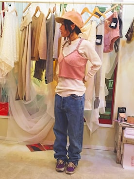 「SON OF THE CHEESE（サノバチーズ）のアイテム（キャップ）」を使った、yurufuwariiiiiさん（レディース・152cm）の冬コーディネート