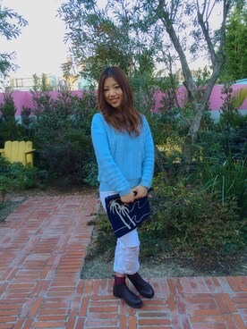 「Planet blue world（プラネットブルーワールド）のアイテム」を使った、yukiさん（レディース・162cm）の冬コーディネート