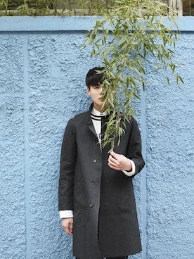 「gray」｜「アイテム（トレンチコート）」を使った、thestudioKさん（メンズ・180cm）の春コーディネート