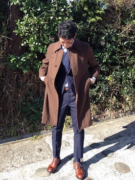 「アイテム（ステンカラーコート）」を使った、セガさん（メンズ・180cm・10代）の冬コーディネート