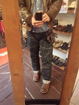 「アイテム（ミリタリージャケット、ブラウン系）」を使った、サドマッシ～ン@ズルい香りがする男さん（メンズ・173cm）の春コーディネート