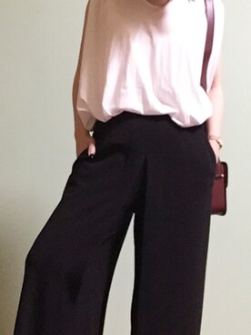 「アイテム（アナログ腕時計、ピンク系）」を使った、rimakoさん（レディース・155cm）の夏コーディネート