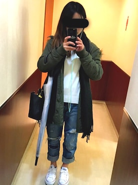 「SEVENDAYS=SUNDAY（セブンデイズサンデイ）のアイテム（モッズコート）」を使った、あやたろすさん（レディース・152cm）の春コーディネート