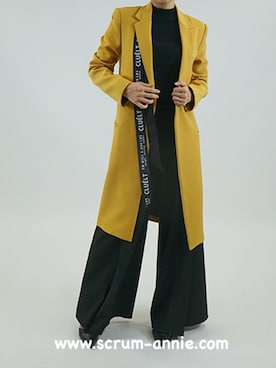 「ロングジャケット」｜「アイテム（その他アウター）」を使った、SCRUMさん（レディース・161cm）の秋コーディネート