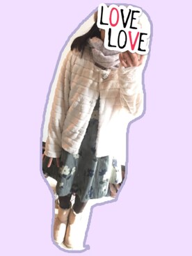 「ダズリン」｜「アイテム（ノーカラージャケット）」を使った、えっちゃんさん（レディース・152cm）の冬コーディネート