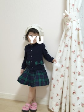 「タータンチェック」｜yuyu-himeさん（キッズ・90cm）の秋コーディネート