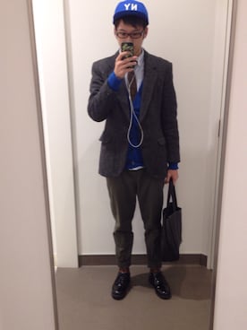 「ツイードジャケット」｜シュワシュワさん（メンズ・173cm・10代）の冬コーディネート