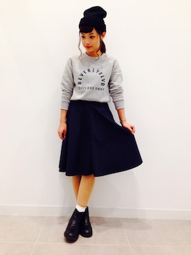 「白ソックス」｜れおなさん（レディース・155cm）の冬コーディネート