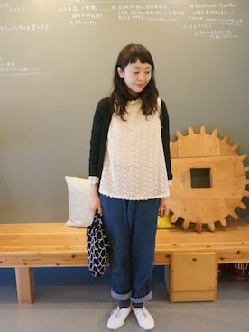 「インディゴデニム」｜masumiさん（レディース・158cm）の冬コーディネート