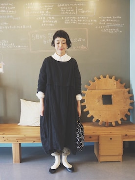 「H&M（エイチ・アンド・エム）のアイテム（バレエシューズ）」を使った、masumiさん（レディース・158cm）の冬コーディネート