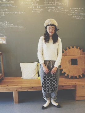 「H&M（エイチ・アンド・エム）のアイテム（バレエシューズ）」を使った、masumiさん（レディース・158cm）の冬コーディネート