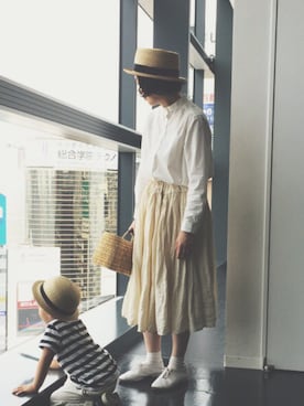 「Honnete（オネット）のアイテム（スカート）」を使った、masumiさん（レディース・158cm）の春コーディネート