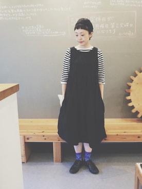 「アイテム（カチューシャ）」を使った、masumiさん（レディース・158cm）の夏コーディネート