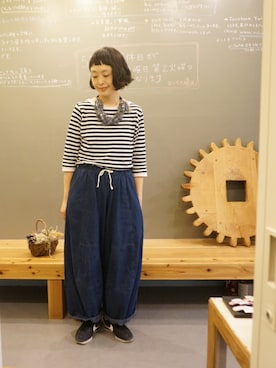 「BEAMS BOY（ビームスボーイ）のアイテム（Tシャツ/カットソー）」を使った、masumiさん（レディース・158cm）の夏コーディネート