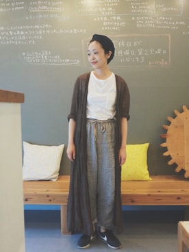 「アイテム（ストール/ショール）」を使った、masumiさん（レディース・158cm）の夏コーディネート