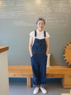 「アイテム（つなぎ/オールインワン）」を使った、masumiさん（レディース・158cm）の夏コーディネート