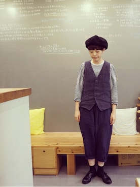 「nest Robe（ネストローブ）のアイテム」を使った、masumiさん（レディース・158cm）の秋コーディネート