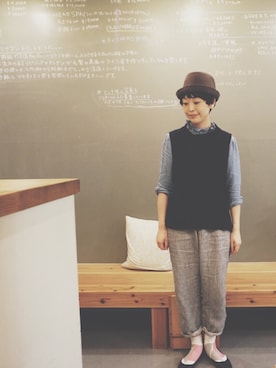 「nest Robe（ネストローブ）のアイテム」を使った、masumiさん（レディース・158cm）の秋コーディネート