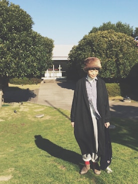 「mina perhonen（ミナペルホネン）のアイテム」を使った、masumiさん（レディース・158cm）の冬コーディネート