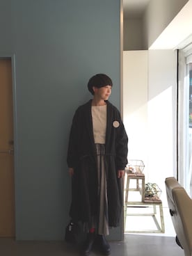 「赤タイツ」｜「アイテム（アクセサリー）」を使った、masumiさん（レディース・158cm）の冬コーディネート