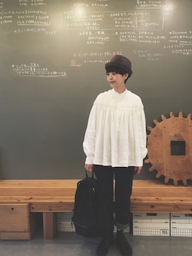「mature ha.（マチュア）のアイテム（ハット）」を使った、masumiさん（レディース・158cm）の春コーディネート