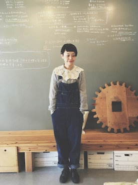 「BEAMS BOY（ビームスボーイ）のアイテム（つなぎ/オールインワン）」を使った、masumiさん（レディース・158cm）の春コーディネート