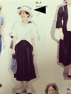 「アイテム（ブローチ/コサージュ）」を使った、masumiさん（レディース・158cm）の夏コーディネート