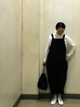「prit（プリット）のアイテム（オールインワン・サロペット）」を使った、masumiさん（レディース・158cm）の秋コーディネート