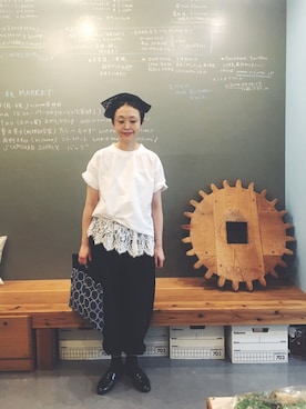 「アイテム（ヘアバンド）」を使った、masumiさん（レディース・158cm）の秋コーディネート