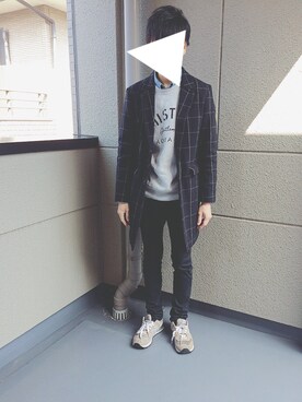 「MR.GENTLEMAN（ミスタージェントルマン）のアイテム（スウェット）」を使った、いちさん（メンズ・176cm）の冬コーディネート