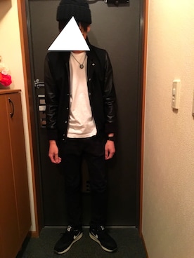 「アイテム（スタジャン）」を使った、いちさん（メンズ・176cm）の春コーディネート