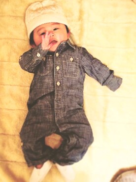 「babyGAP（babyGAP）のアイテム（つなぎ/オールインワン）」を使った、RIXさん（レディース・156cm）の秋コーディネート